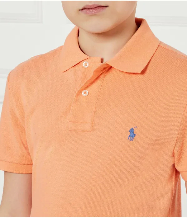 Футболка поло Slim fit Polo Ralph Lauren, оранжевый — фото 4