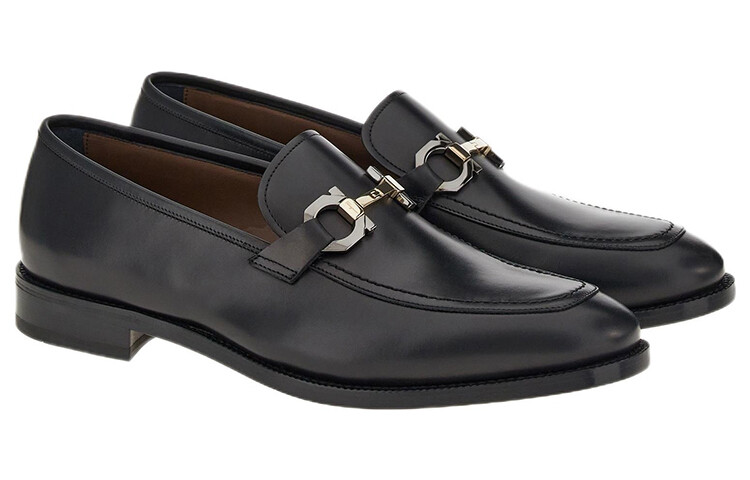 Туфли Ferragamo Men's Gancini на каблуке, черный — фото 2