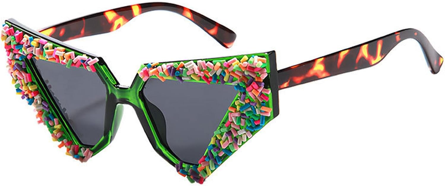 

Популярные винтажные солнцезащитные очки в форме конфетного торта для женщин, роскошные женские солнцезащитные очки «кошачий глаз» для дам, милые очки для вечеринок mincl, C2