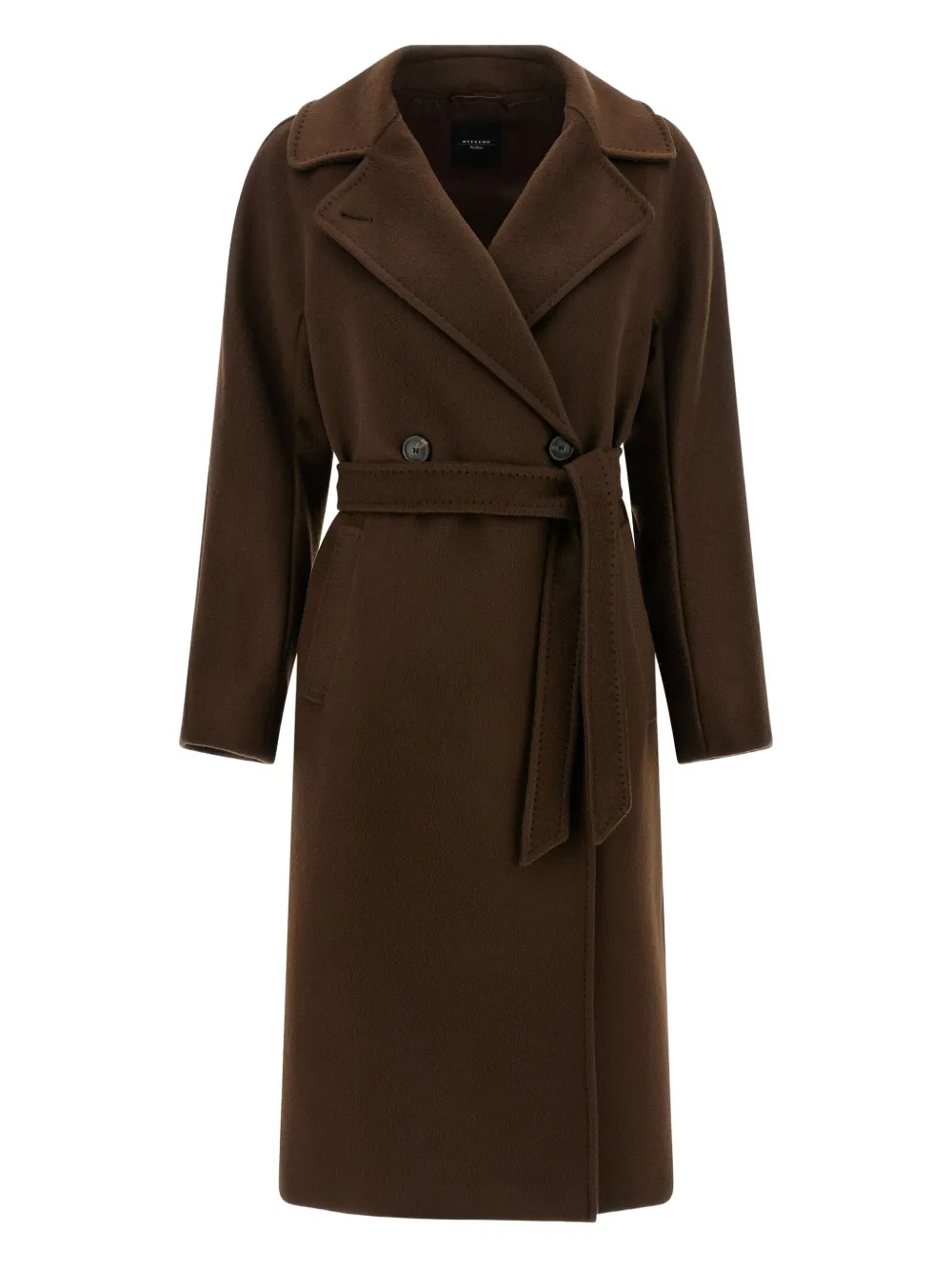 

Двубортное пальто Resina с поясом Weekend Max Mara, коричневый