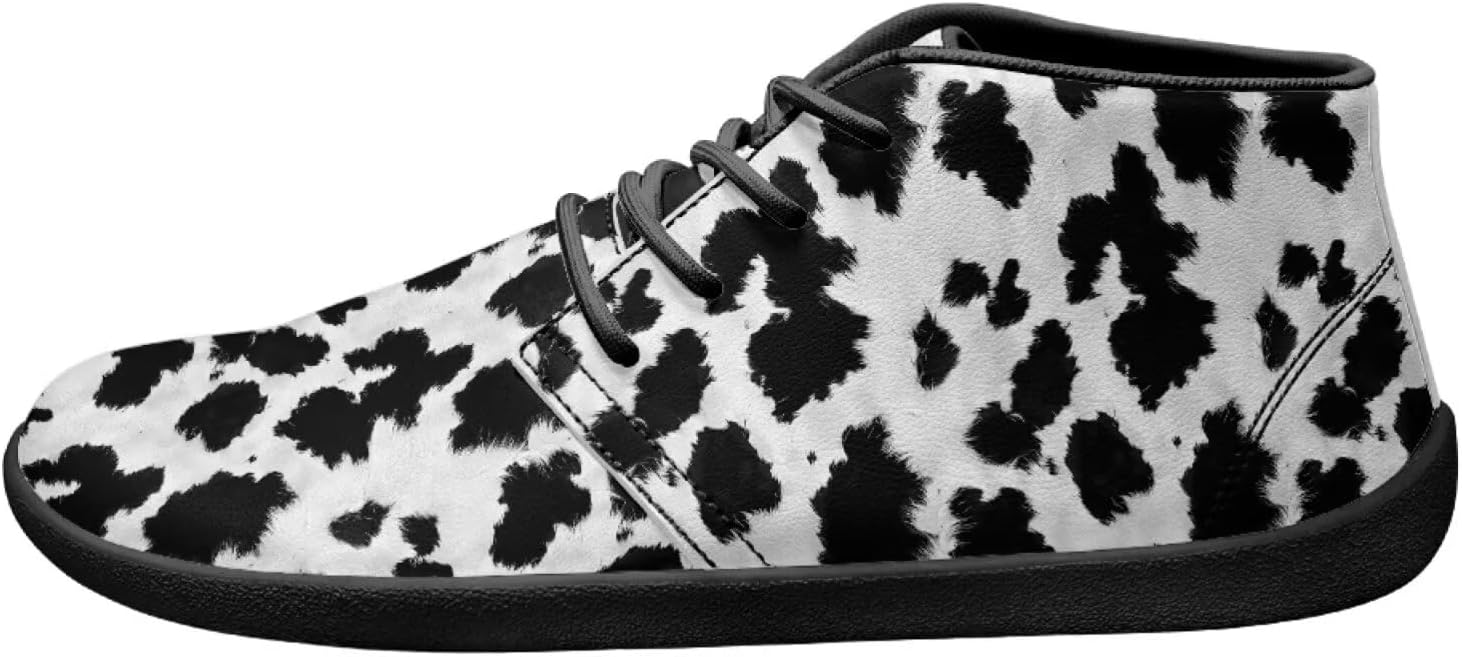 

Мужские кроссовки с широким носком, повседневные минималистичные дышащие ходовые кроссовки с подошвой с нулевым перепадом Pointodoor, Cow Pattern