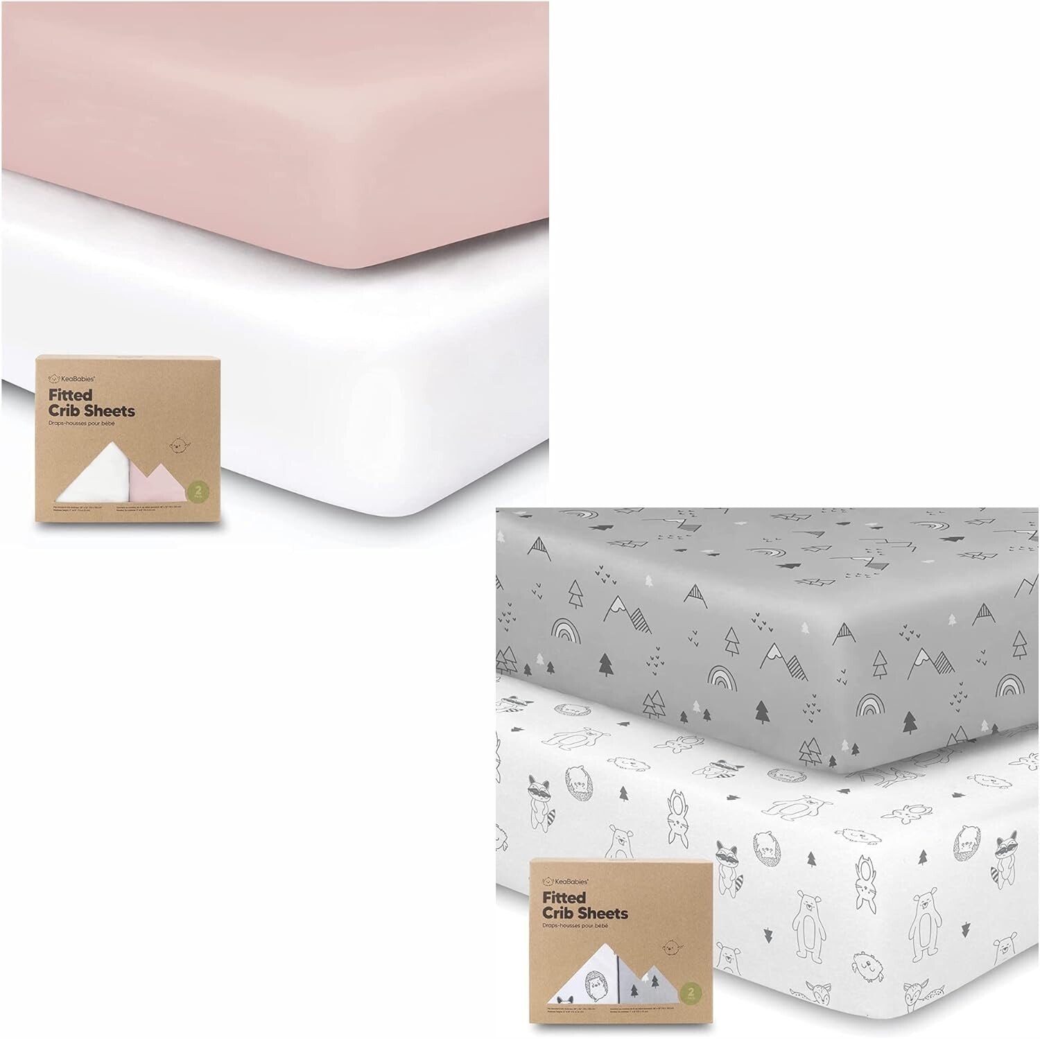 

Kea 2-Pack органических простыней для кроватки для мальчиков и девочек - простыня для кроватки из джерси