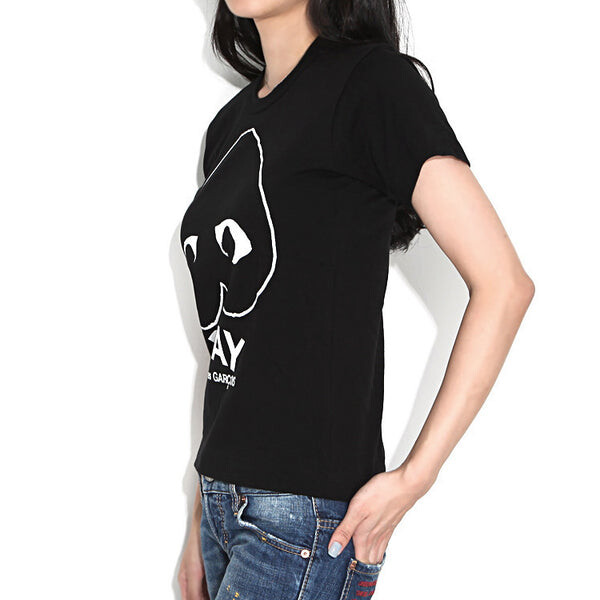 Футболка inverted heart logo t-shirt 'black' Comme Des Garcons Play, черный — фото 4