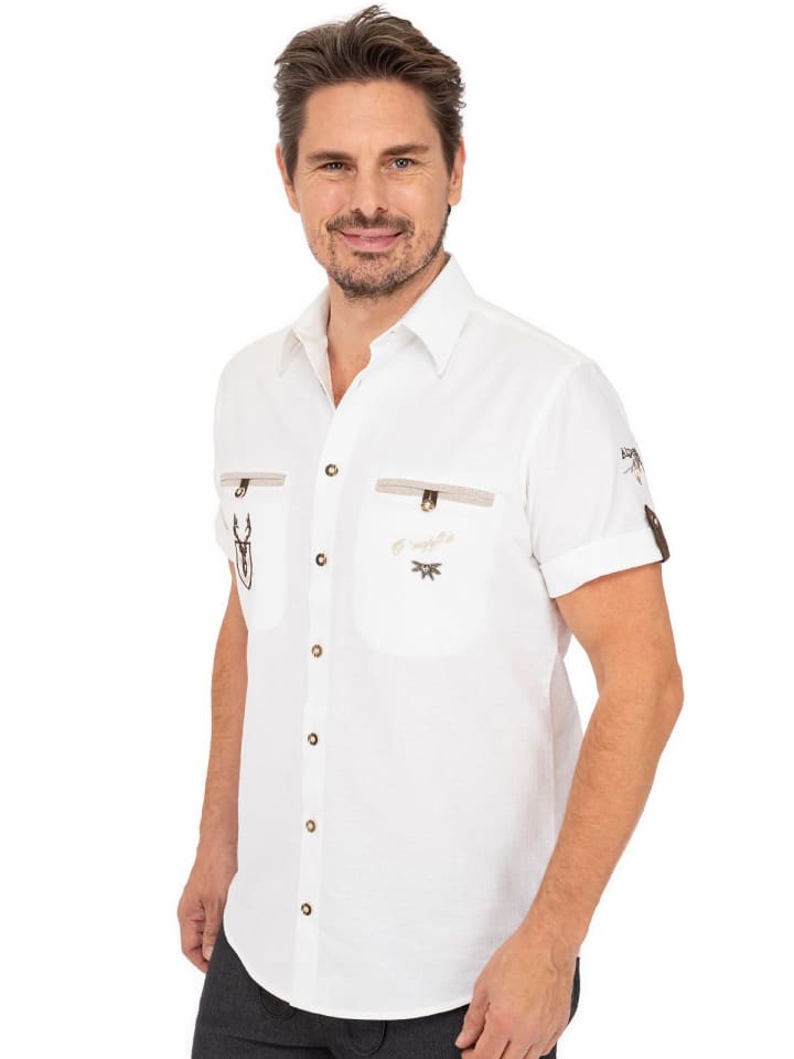 

Рубашка с короткими рукавами 421059-3003 белого цвета OS-Trachten