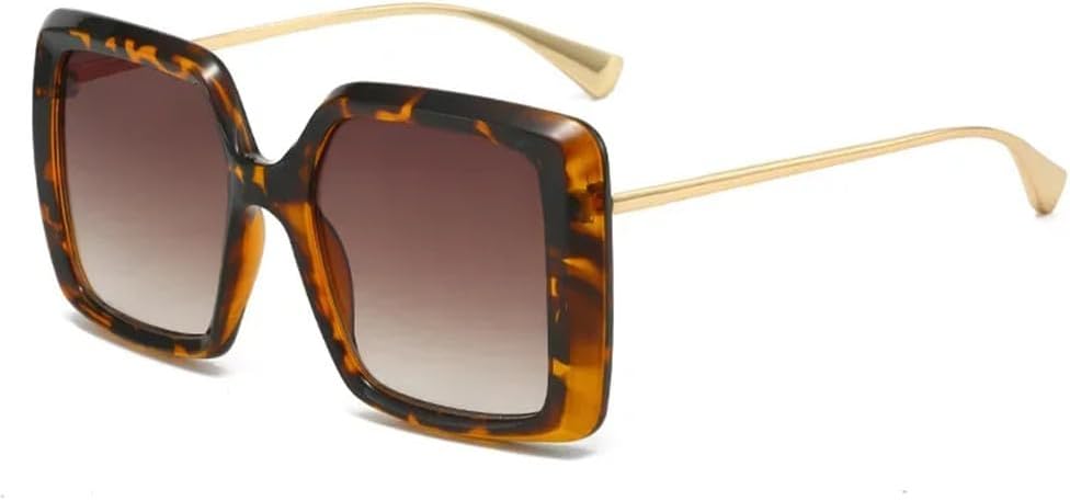 

Большие солнцезащитные очки с двухцветным градиентом (зеленый и желтый) для женщин, с защитой от УФ-излучения UV400, в стиле панк, для мужчин, для занятий спортом на открытом воздухе и путешествий UYPTK, Leopard Tea