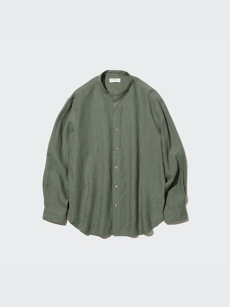 

Рубашка из 100% льна премиум-класса Uniqlo, цвет 56 зеленый