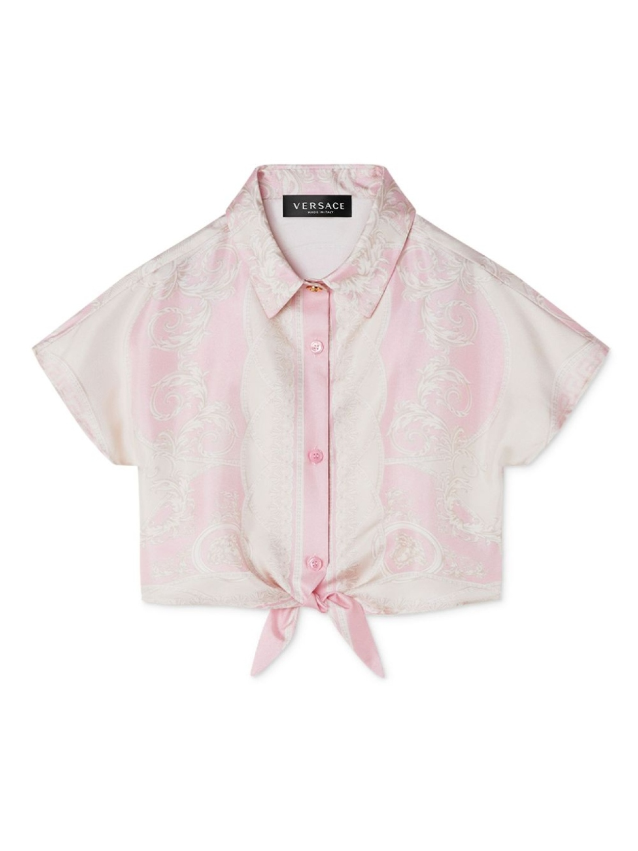 

Versace Kids рубашка с узором Barocco, розовый
