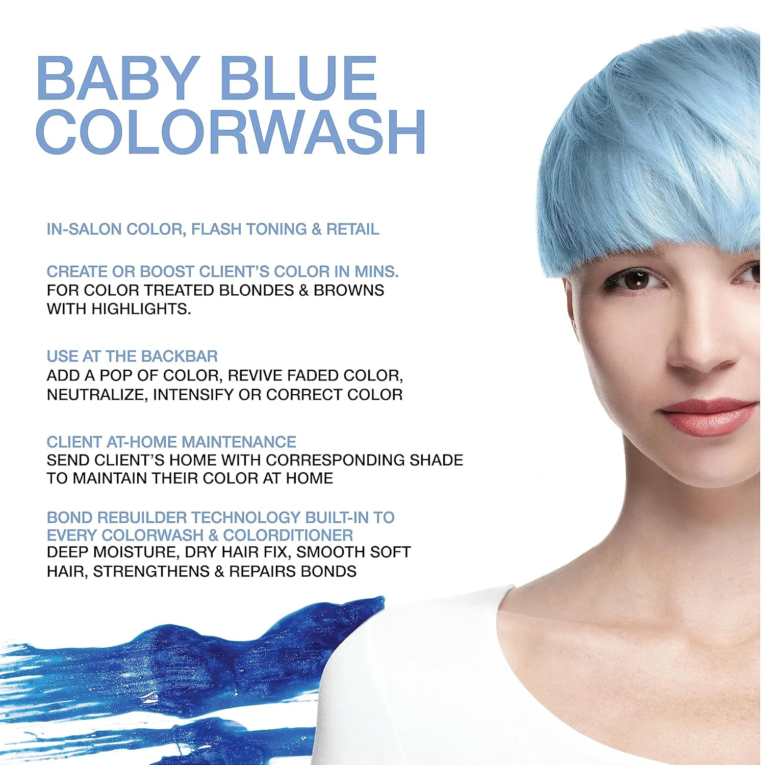 Шампунь Celeb Luxury Colorwash Color Depositing Shampoo - освежитель цвета, веганская краска для волос, средство для восстановления связей Bondfix, Viral и Gem Lites., Paster Baby Blue — фото 2