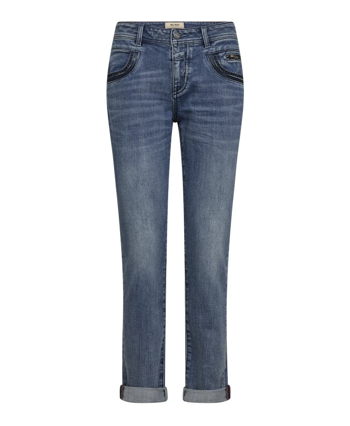 

Светло-Голубые джинсы из денима с вышитыми деталями. Mos Mosh, синий