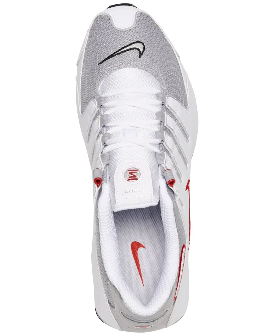 Мужские повседневные кроссовки Shox NZ от Finish Line Nike, белый, серебро, красный — фото 4