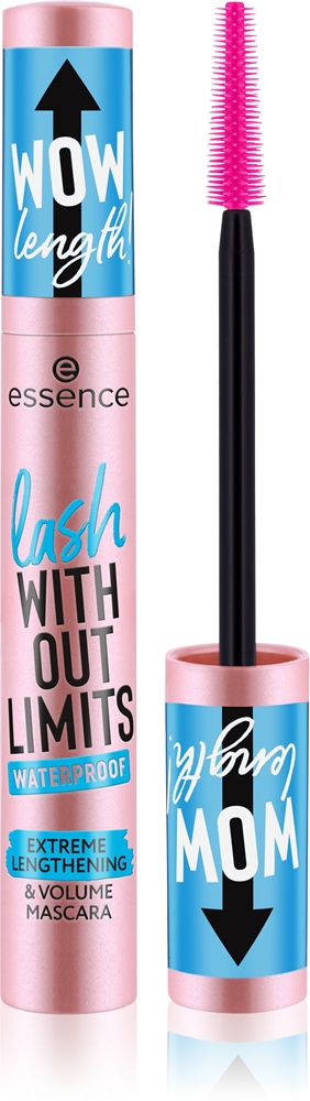 

Водостойкая тушь для ресниц Lash without limits, придающая объем и удлиняющая ресницы Essence, atspalvis 03 black waterproof 13 мл