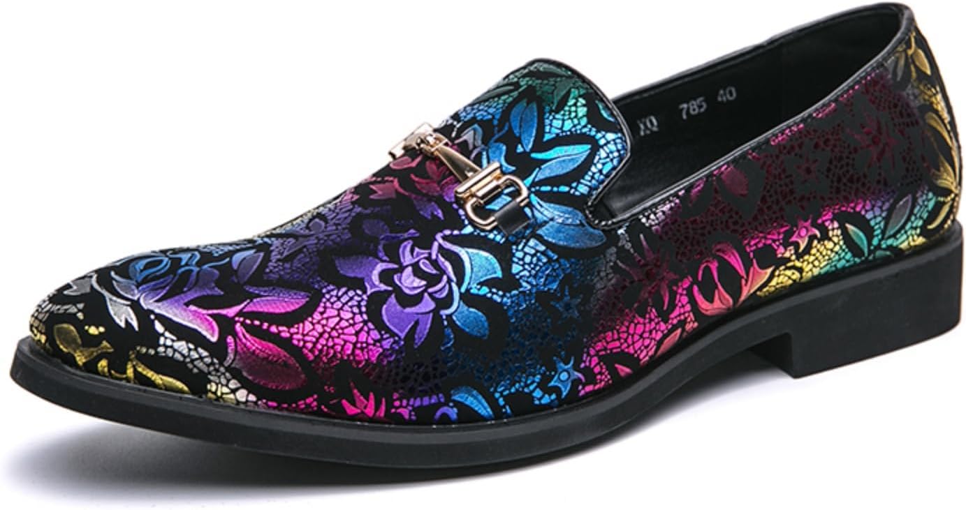 

Мужские лоферы из разноцветной кожи, с зауженным носком, без застежки, плоская подошва, комфортные, дышащие, легкие, противоскользящие, для ходьбы, вождения, свадьбы, деловых встреч, вечеринок и выпускных Yrzhgdl