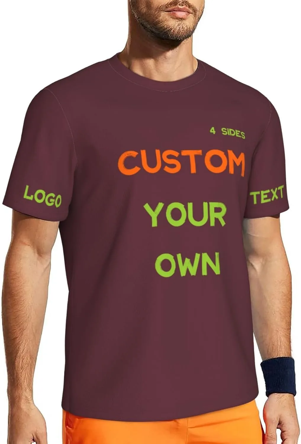 Футболка Custom с принтом на 4 сторонах для мужчин — фото 2