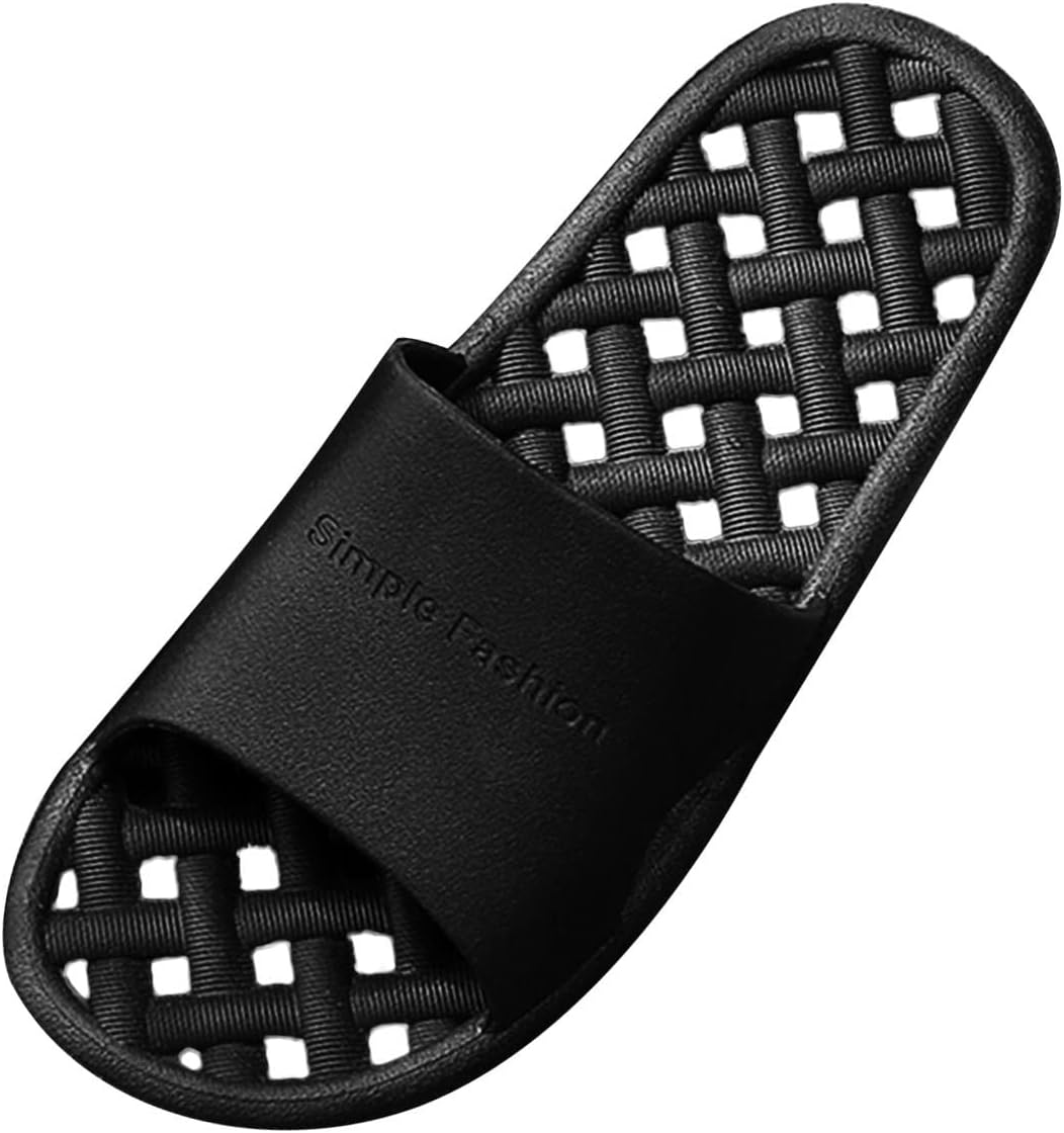 

Мужские домашние тапочки для ванной, плоские с прорезями, размер 8, легкие и удобные Generic, черный