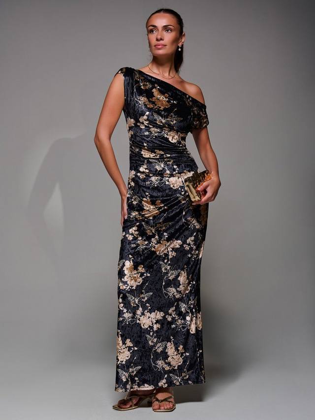 

Платье из струящегося бархата Jolie Moi, Black