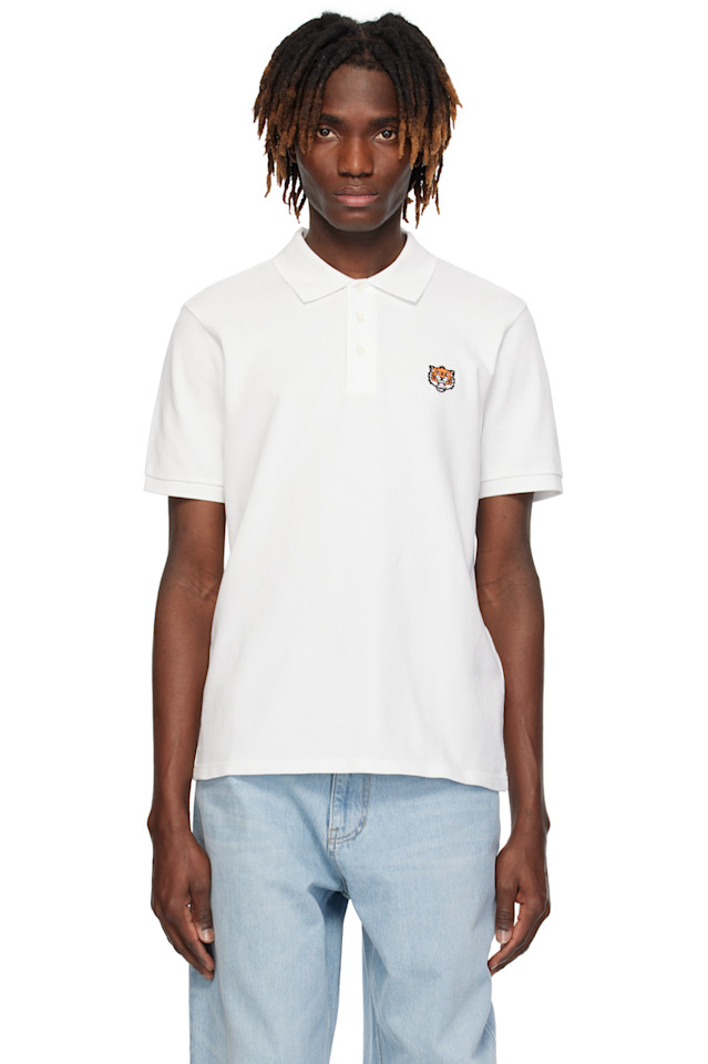 

Kenzo Paris 'Kenzo Happy Tiger' поло с вышивкой slim Kenzo, белый