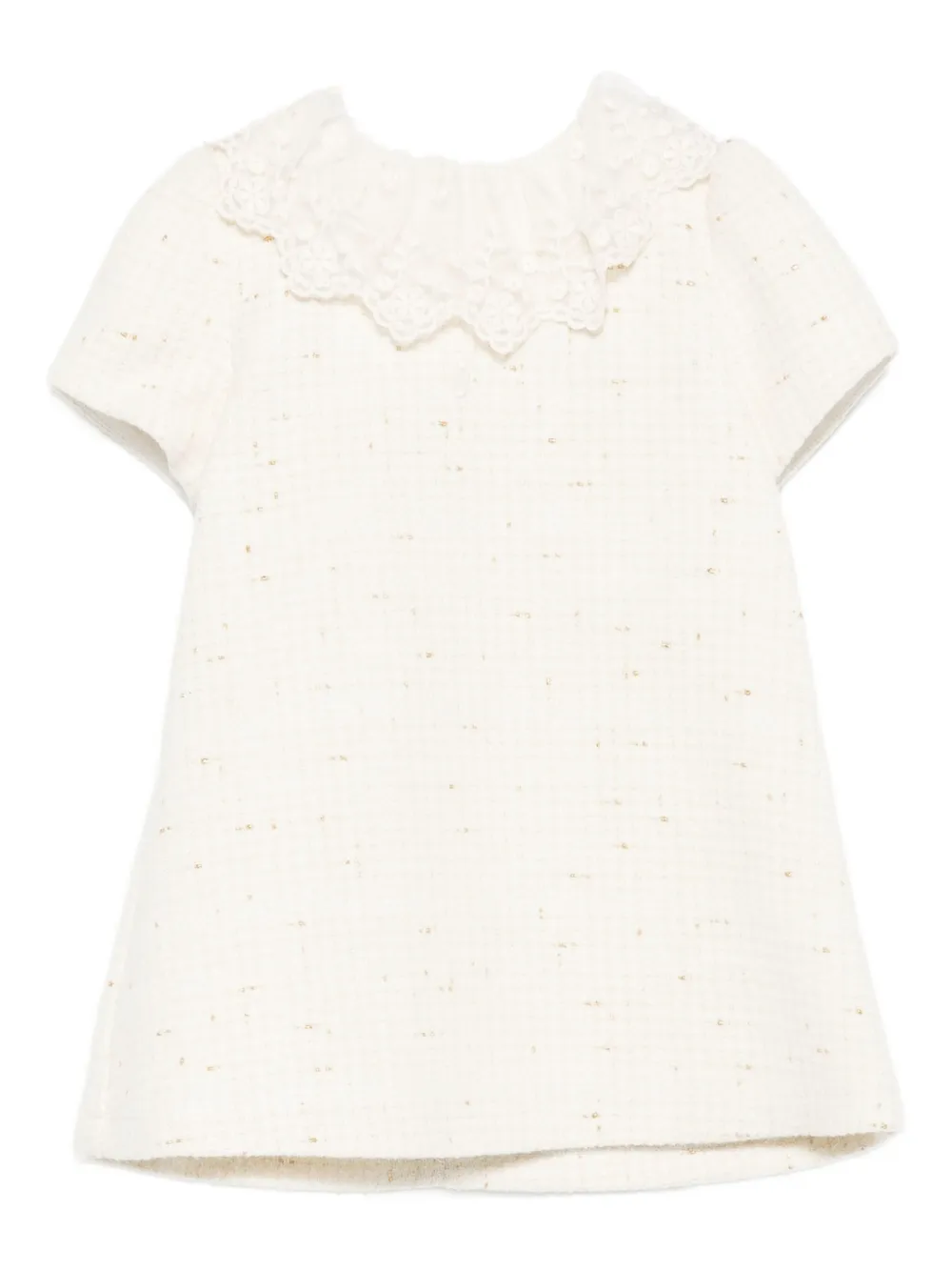 

Твидовое платье с кружевным воротником Patachou, белый