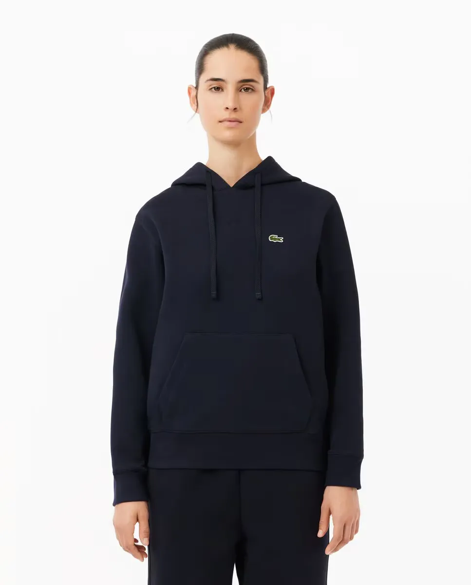 

Женская худи расслабленного кроя из двустороннего пике Lacoste, темно-синий