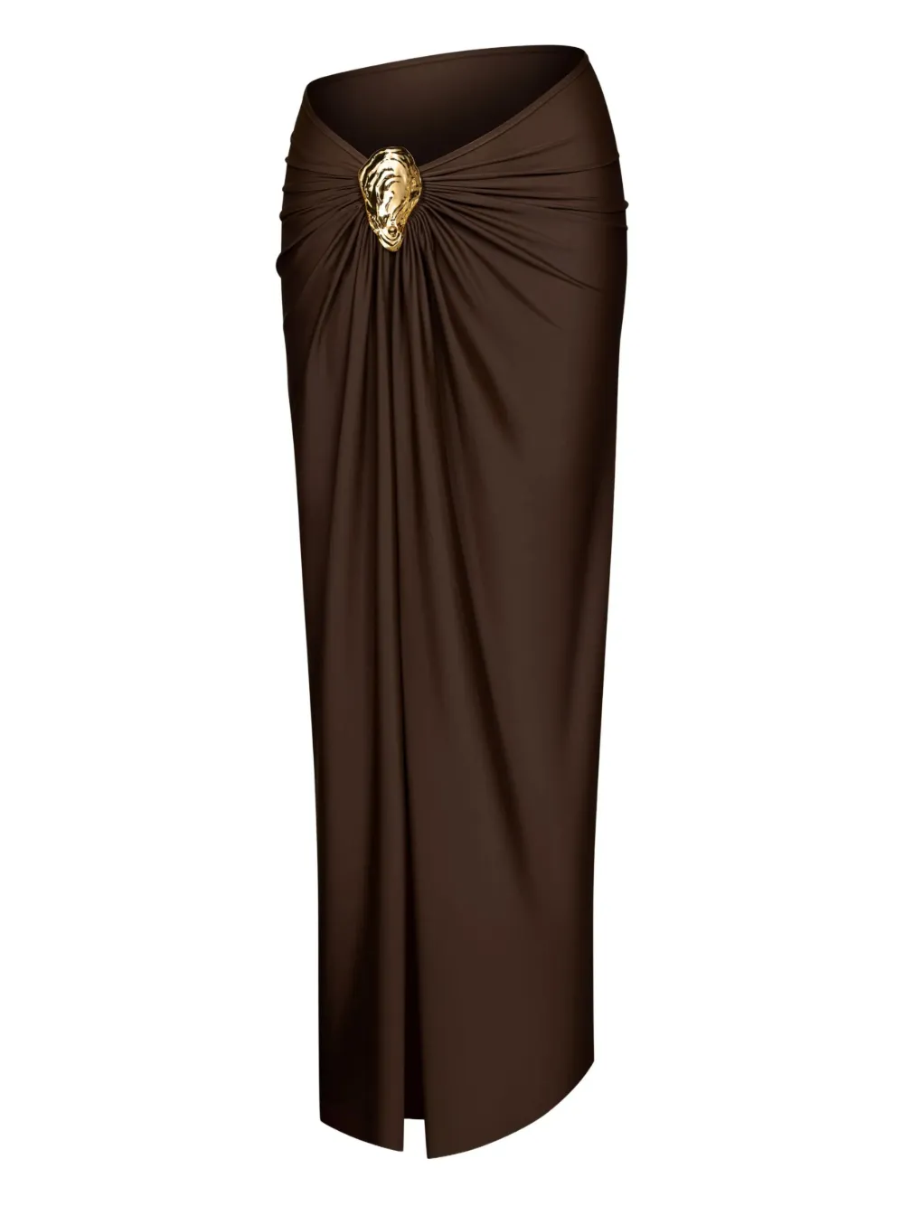 

Юбка с разрезом и золотой отделкой KOROBEYNIKOV, коричневый