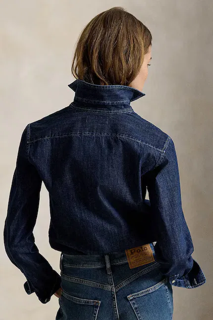 Рубашка джинсовая модель Polo Ralph Lauren, синий — фото 2