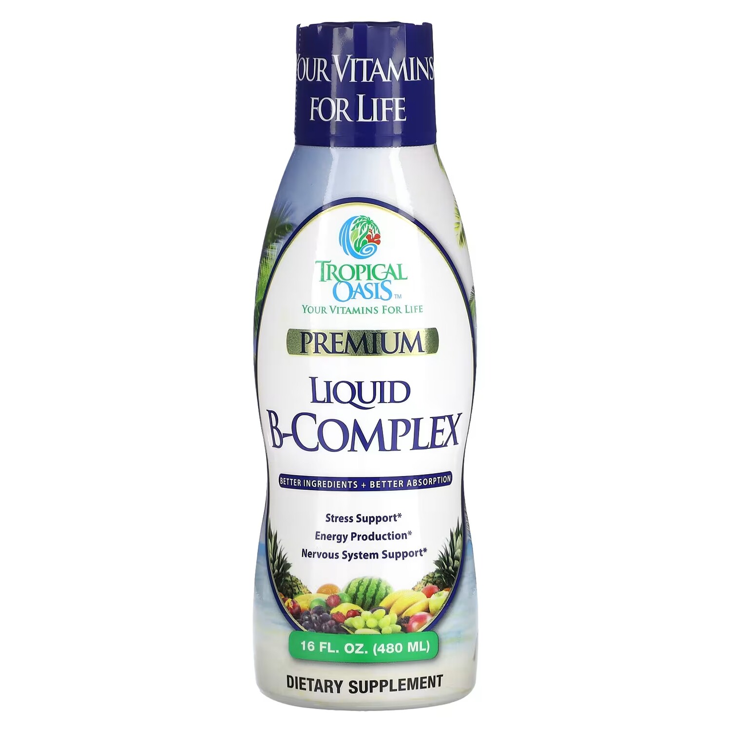 

Жидкий комплекс витаминов Tropical Oasis Premium Liquid B-Complex, 480 мл