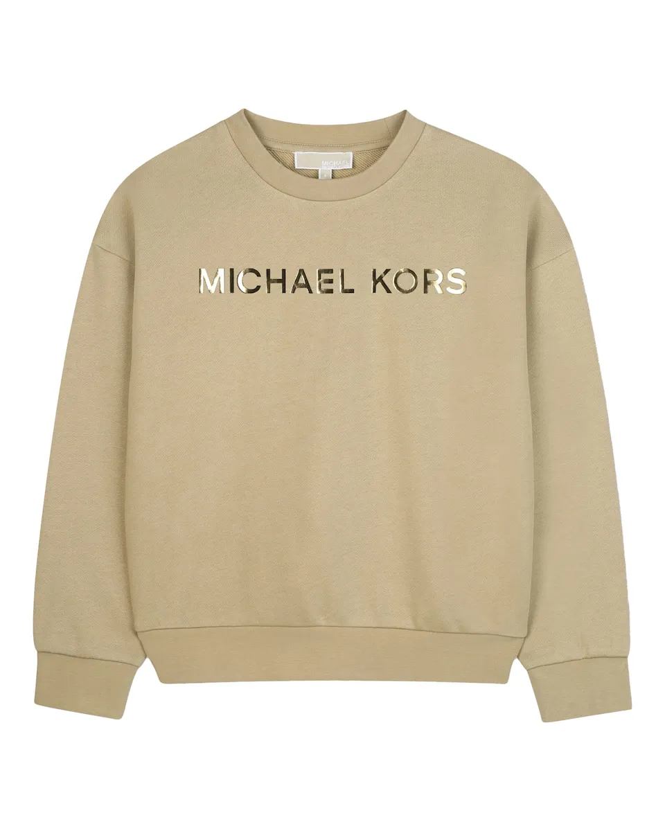 

Хлопковая толстовка для девочки Michael Kors, бежевый