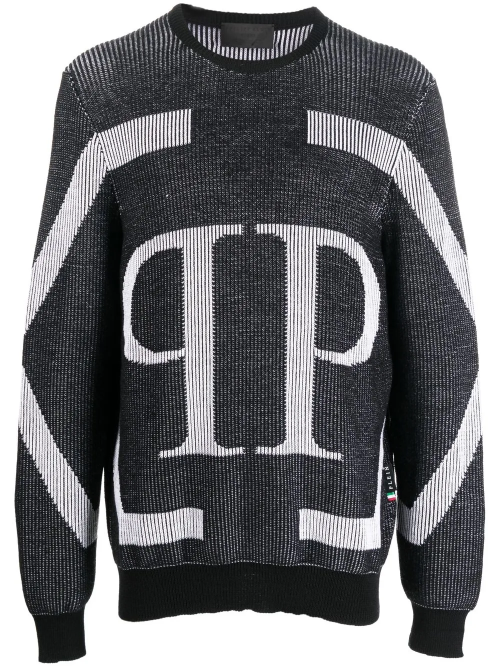 

Джемпер из шерсти мериноса с логотипом Philipp Plein, черный