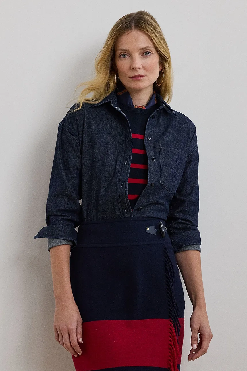 

Джинсовая рубашка Lauren Ralph Lauren, синий