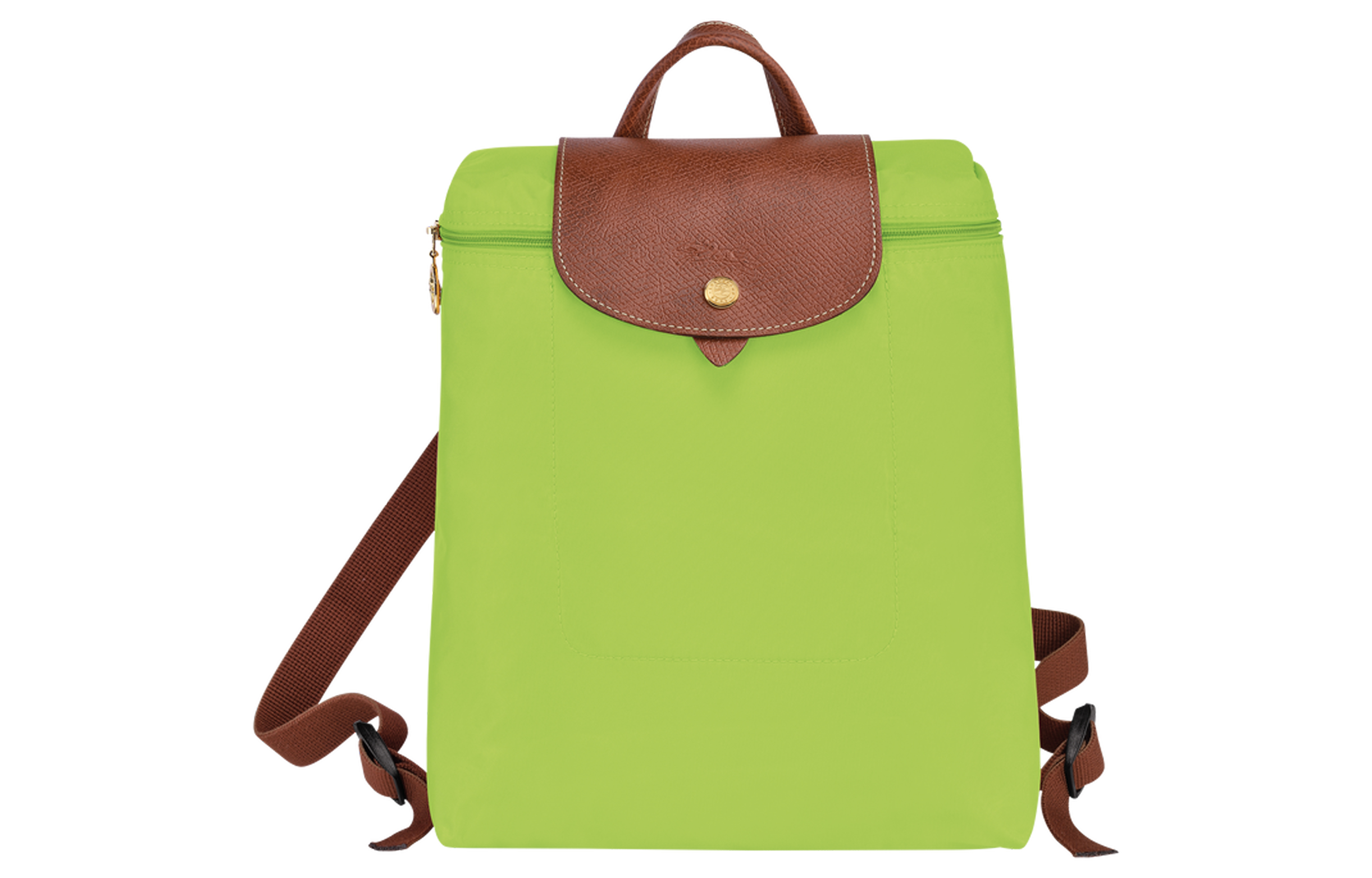 

LONGCHAMP Мини-рюкзак Le Pliage с отделкой из коровьей кожи, женский, зеленый