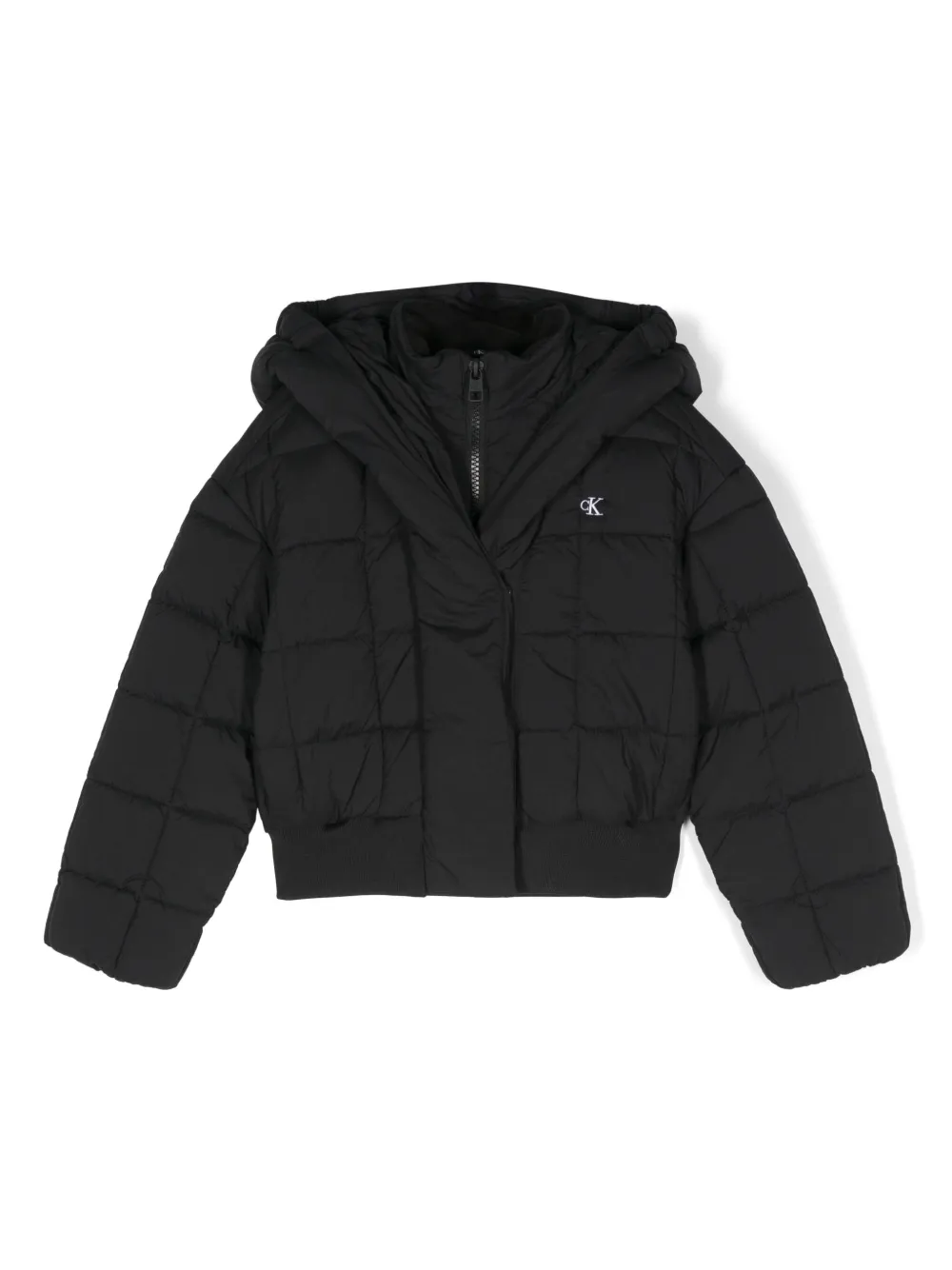 

Пуховик с вышитым логотипом Calvin Klein Kids, черный