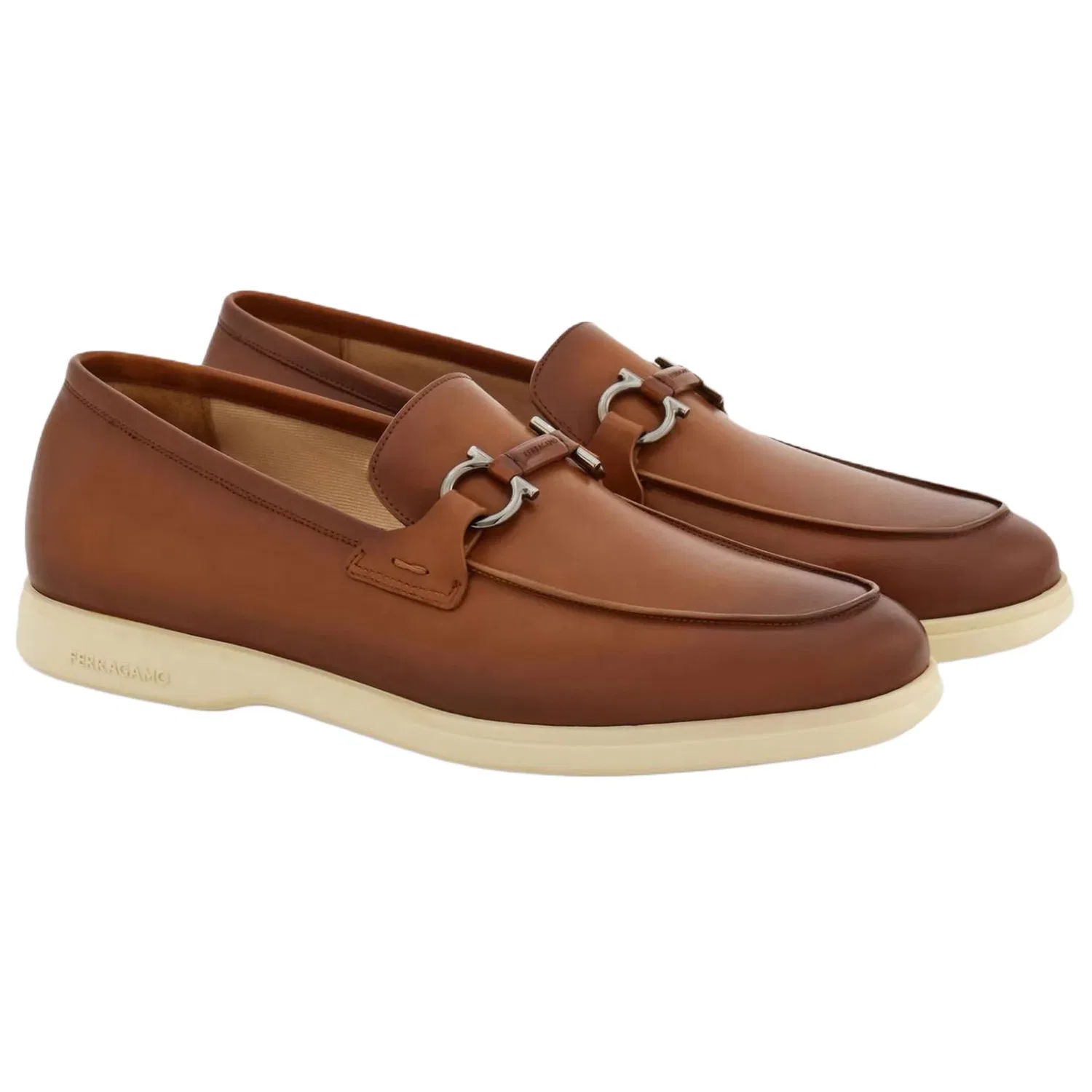 Лоферы Gancini Ferragamo с коробкой коричневые — фото 4