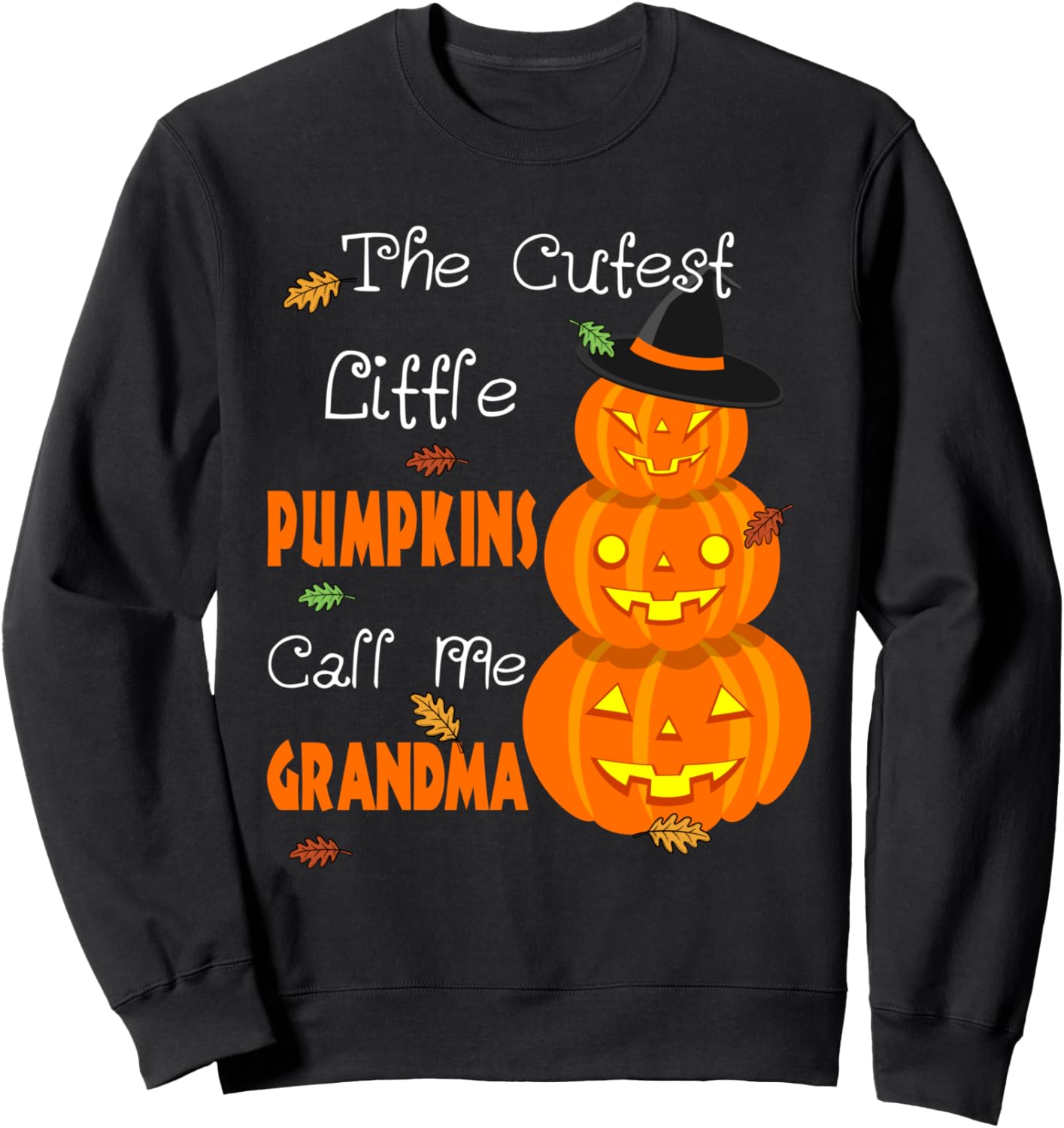 

Толстовка с надписью «Самые милые маленькие тыквы, называйте меня бабушкой» для костюма на Хэллоуин, черная, размер S The Cutest Little Pumpkins Call Me Grandma