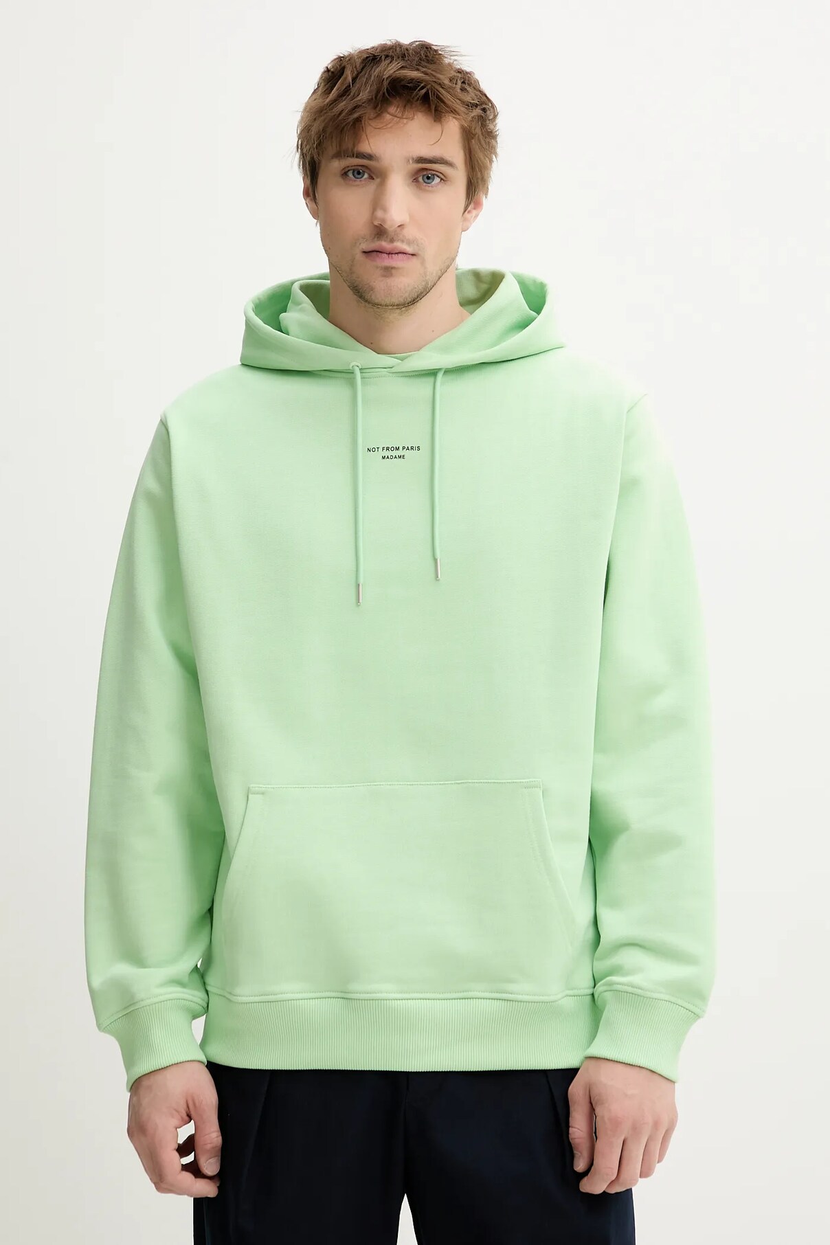 

Хлопковая толстовка Le Hoodie Slogan Classique Drôle De Monsieur, зеленый