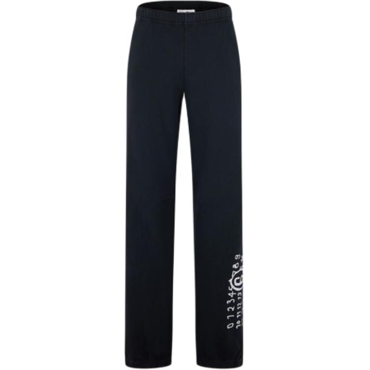 

Черные широкие брюки с принтом в виде цифр MM6 Maison Margiela