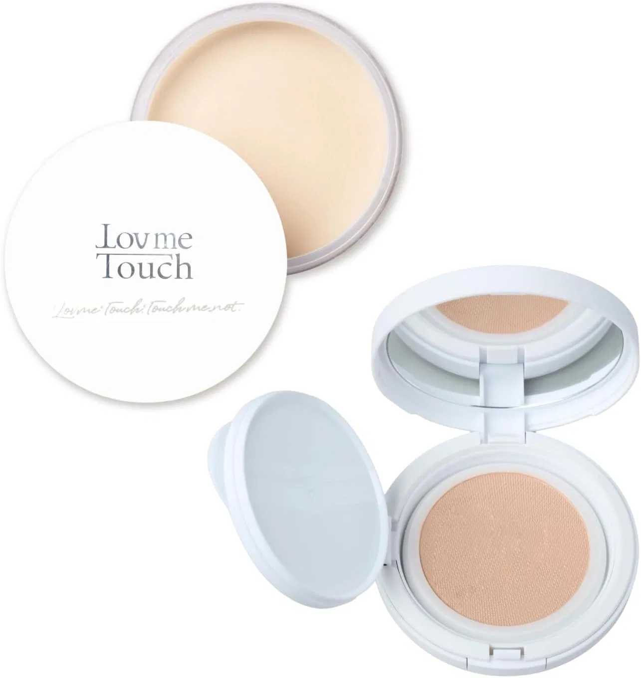 Пудра для лица Rubmy Touch Ultra Light Diffusing UV Powder и тональный крем Mesh Cream Foundation N10, набор из 2 предметов
