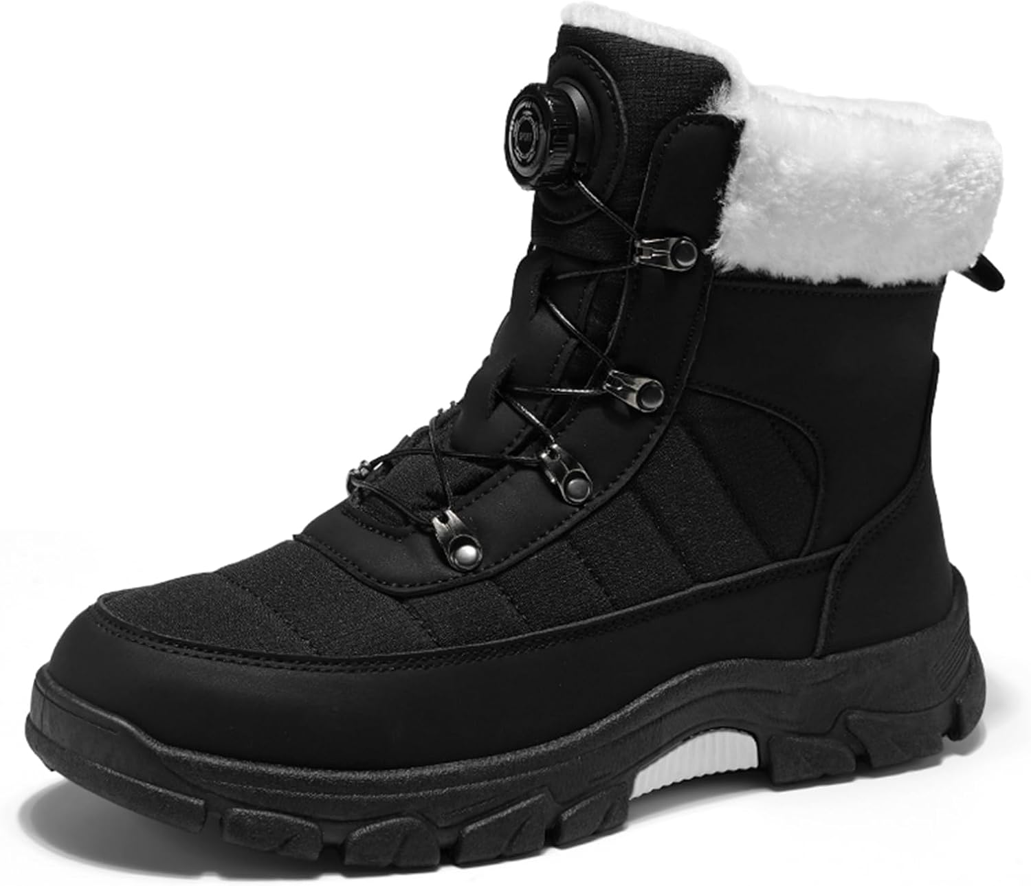 

Мужские зимние ботинки на шнуровке с меховой подкладкой, удобные, легкие, противоскользящие, для улицы, теплые для походов и работы Nxnbhsl, черный