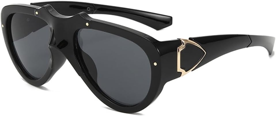 

Большие овальные солнцезащитные очки в стиле панк для мужчин и женщин, винтажные солнцезащитные очки в стиле стимпанк для женщин, защита от ультрафиолета UV400 LANGSER, 1