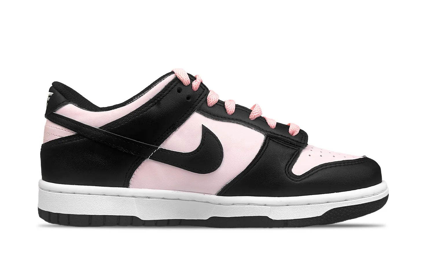 Nike Детские скейтбординг кроссовки dunk low top из синтетической кожи с противоскользящей подошвой black pink — фото 4