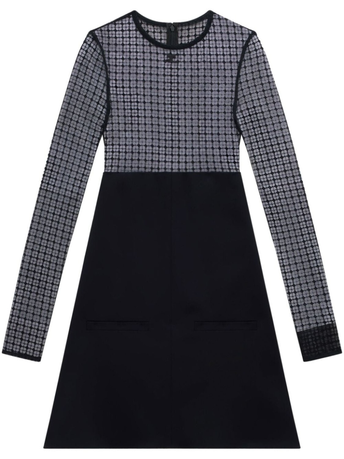 

Courrèges платье мини с кружевными вставками, черный
