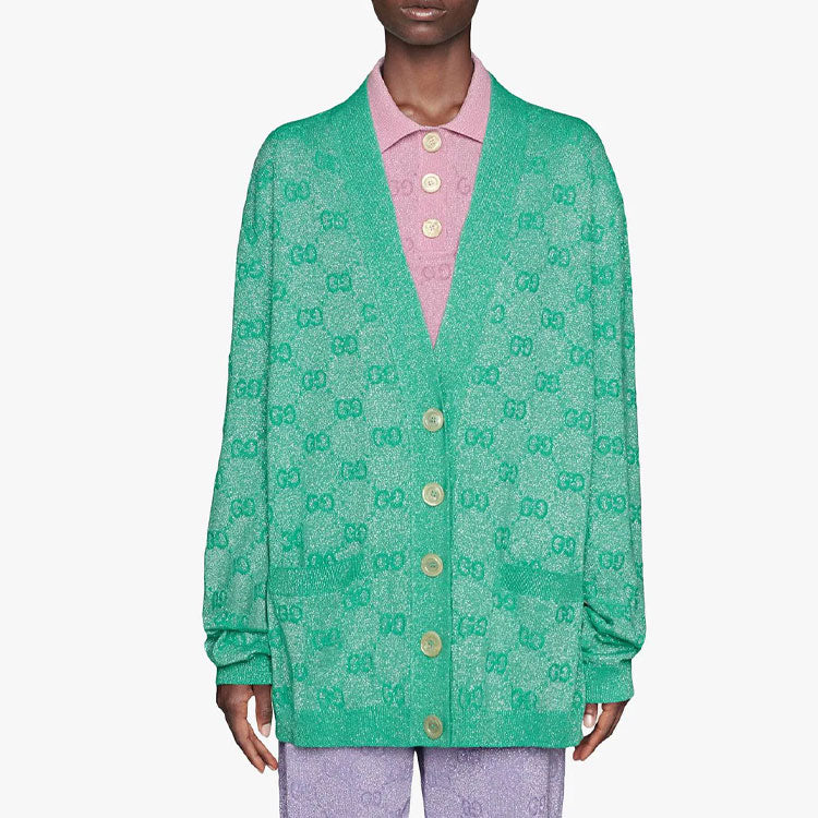 Кардиган (WMNS) Gucci GG Sparkling Wool Cardigan 'Mint' 599271-XKA5X-3136, зеленый — фото 2