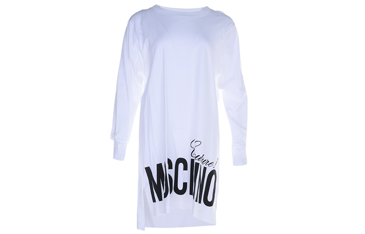

Женское платье с длинными рукавами белое MOSCHINO