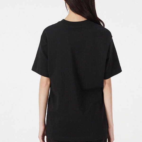 Футболка (WMNS) Nike Sportswear Essential Logo Printing Round Neck Pullover Short Sleeve Black T-Shirt, черный — фото 3