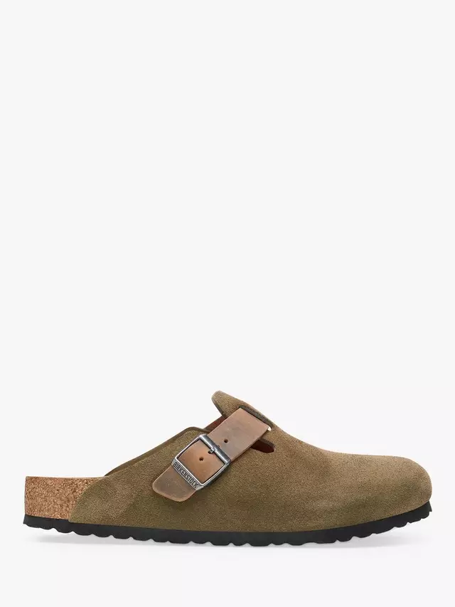 

Сабо Birkenstock Boston Suede, цвет thyme green