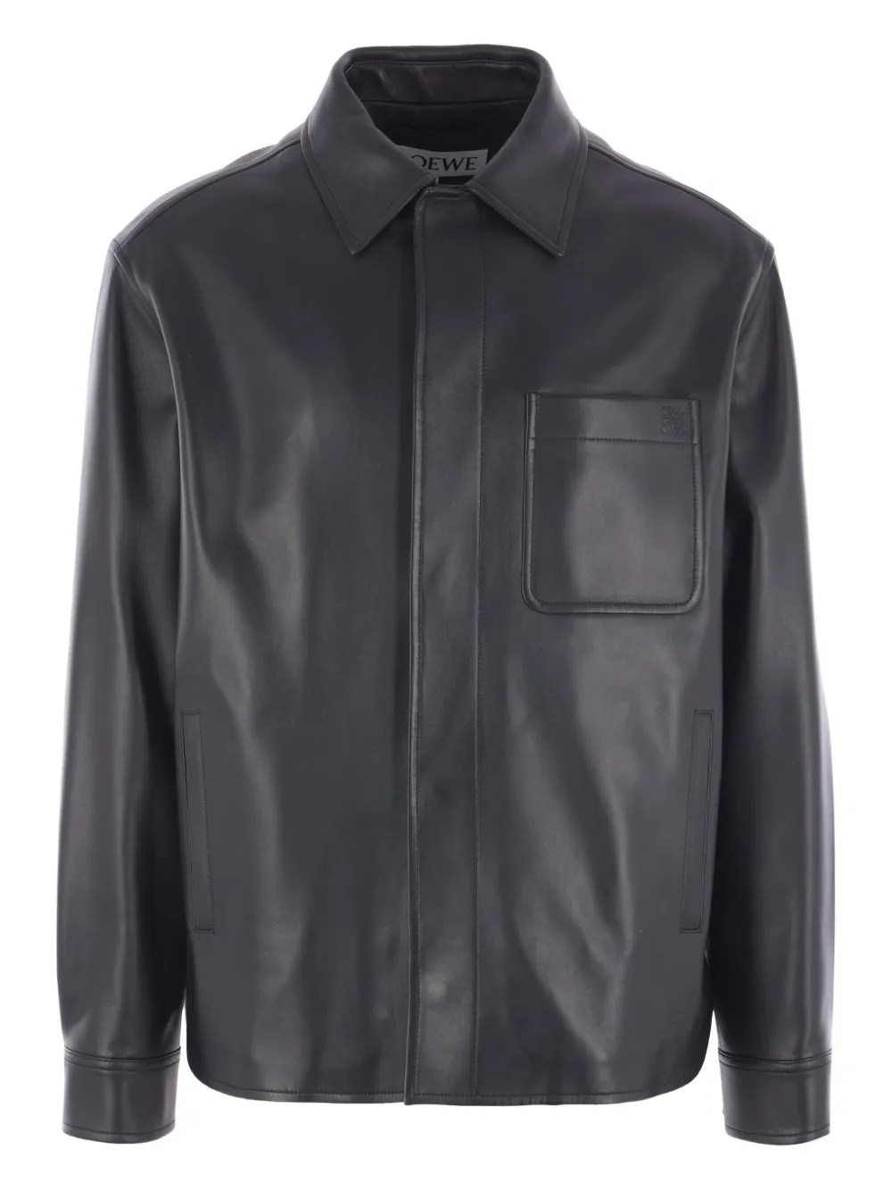 

Кожаная куртка-рубашка LOEWE, черный
