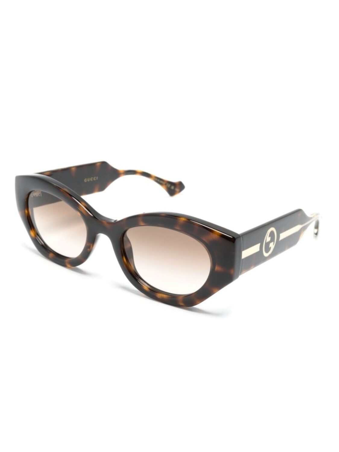 Gucci Eyewear солнцезащитные очки в овальной оправе, коричневый — фото 2