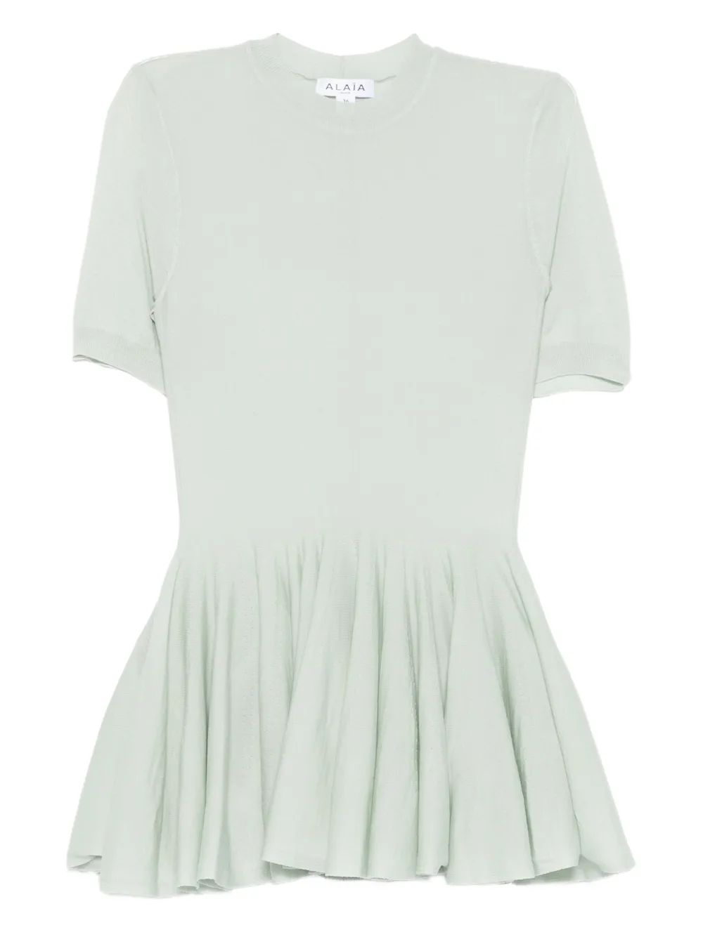 

Топ с короткими рукавами и баской Alaïa, зеленый