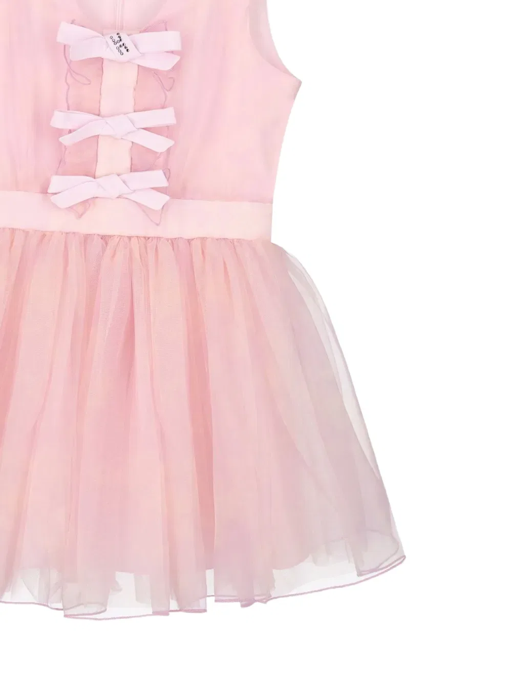 Платье из тюля, украшенное бантом Elisabetta Franchi Kids, розовый — фото 2