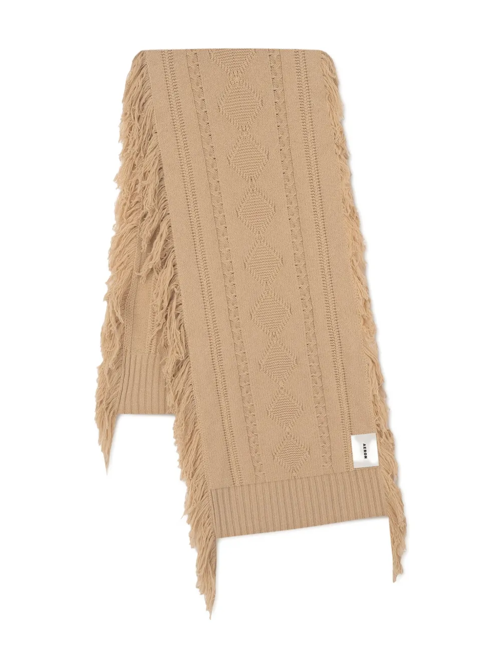 

Шарф фактурной вязки с бахромой Aeron, нейтральный