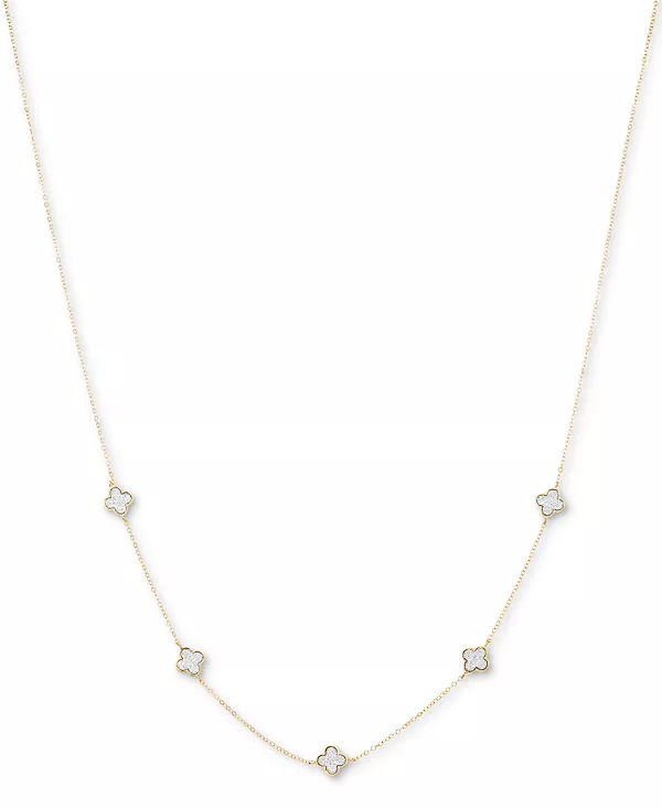 

Ожерелье-Воротник с блестками в виде клевера, 4 звена, 18 дюймов, из 10-каратного золота Macy'S, yellow