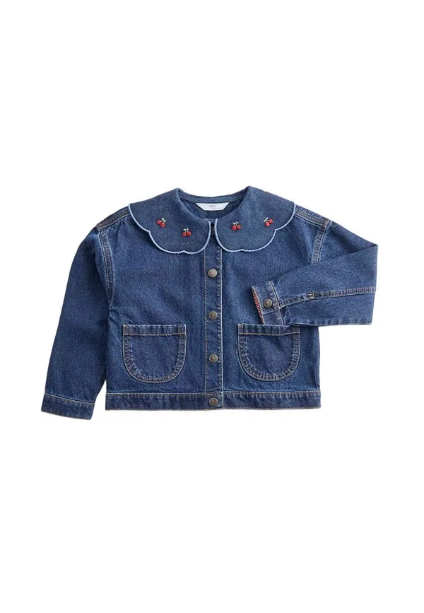 Куртка-Рубашка с вышитым воротником и вишневым узором Marks & Spencer, Denim